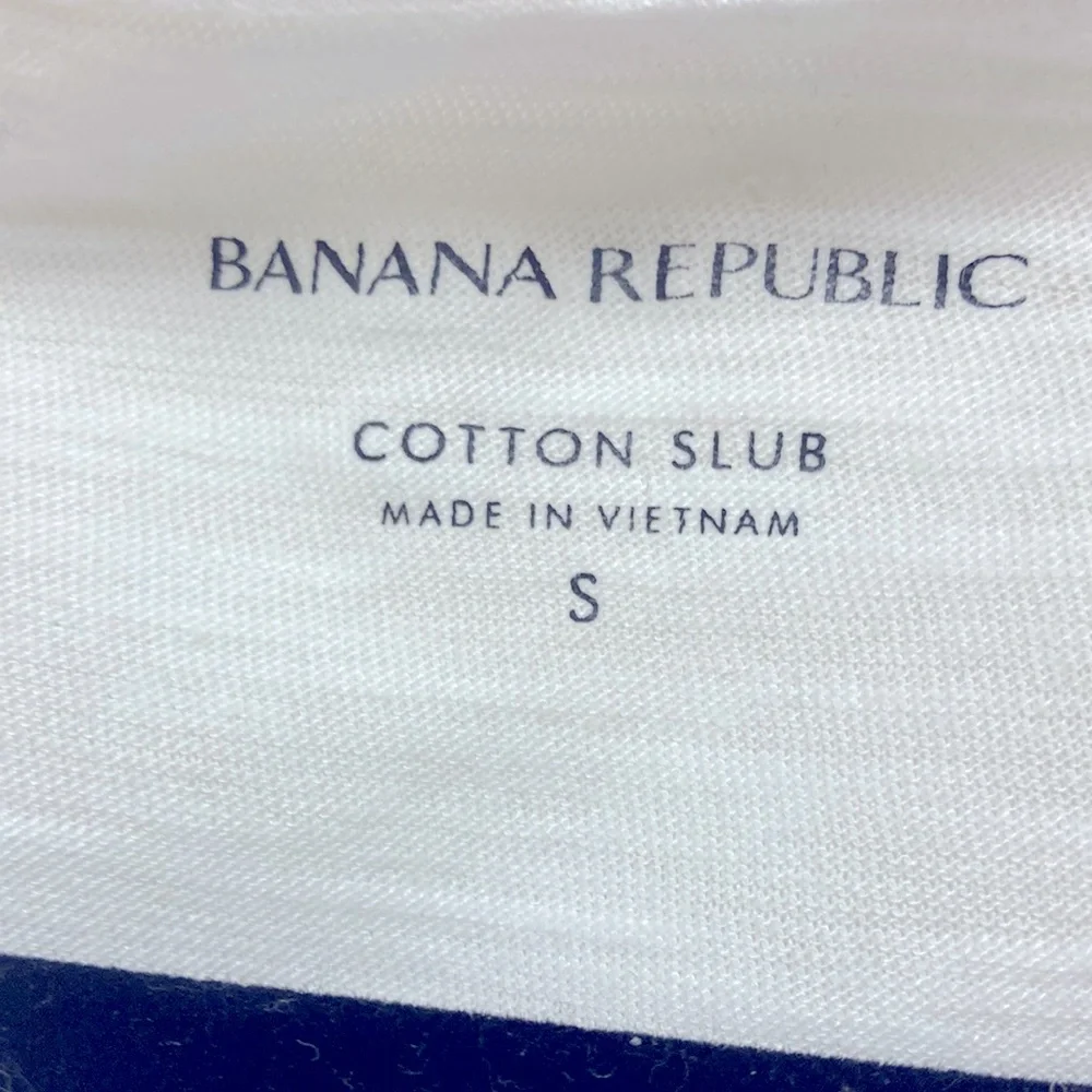🎉3 For $10🎉New Banana Republic White Cotton Slub T-Shirt  Size S - Picture 3 of 6